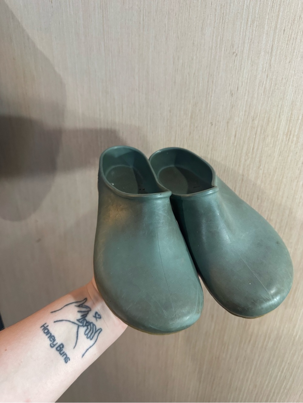 Women’s Sloggers Slip-On Clog Mule in Dark Olive Green Size 8